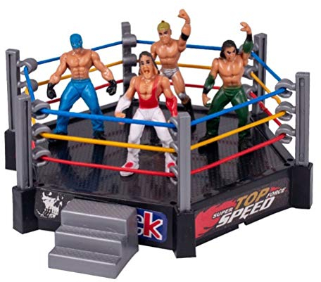 Keenso Wrestler-Ring-Kampfspielzeug, Wrestler-Krieger-Spielzeug mit Lustigem Wrestling-Ring-Set für (Grey)