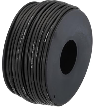 QUARKZMAN 20AWG Kabel Elektrischer Draht 0,52 mm² Verzinntes Kupferkabel 30 Meter, Stromkabel Hohe Temperatur Leitung Erdkabel Litzenkabel Elektro Klingeldraht für Kfz Kabelkanal, Schwarz