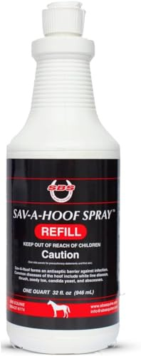 SAV-A-HOOF SBS Equine Spray | Hoof Treatment Provides Antiseptic Barrier Against Infection | Fights Hoof Illness | Long-Lasting (32 Fluid Oz Refill)