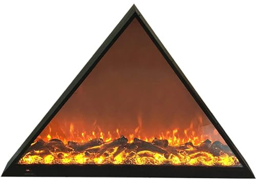 ONEEL Kamin Einzigartiger dreieckiger Kamin, TV-Ständer, elektrischer Kamin, Einbau- und Wandkamine mit Fernbedienung, geräuscharm Realistisch