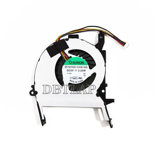 DBTLAP CPU Ventilateur Compatible pour ASUS X556 X556U X556UA X556UB X556UF X556UJ X556UQ X556UR X556UV EF75070S1-C430-S9A KSB0605HBA03B6E 5V Ventilateur
