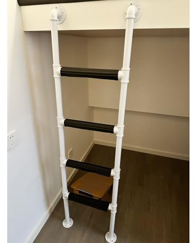 ZCFXIFGF Etagenbettleiter für Fenster, Dachboden, Keller, schwarz-weiße Fluchtleitern für zweistöckige Häuser, Balkon, Wohnmobil, Treppensteigen für Erwachsene 3 4 6 7 10 12 Tritthocker mit Sprossenp