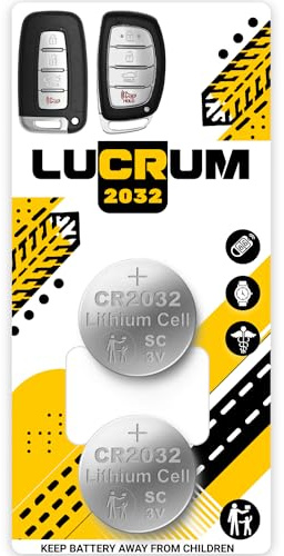 Lucrum - Hyundai CR2032 Batterie de rechange pour clé télécommande de voiture Hyundai Accent, Santa Fe, Sonata, Tucson, Elantra, Genesis, Kona 2012-2021 CR 2032