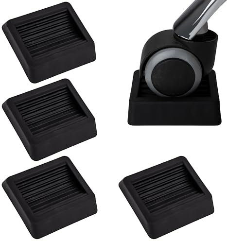 Tazas de Goma para Muebles de Ruedas Tacos para Sillas Antideslizantes Protectoras para Silla de Oficina de Ruedas Sillas de Gaming Escritorio 4 Piezas