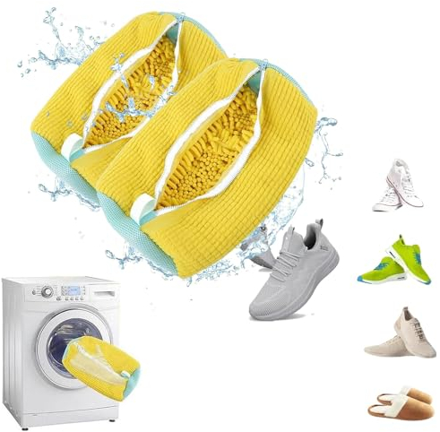 Wohlstand 2 Stück Schuhwaschbeutel waschmaschine,Schuhwaschbeutel,Schuhbeutel waschmaschine,Wäschesack schuhe,Wäschesack für schuhe,Wiederverwendbarer Schuhwaschbeutel,Passt auf alle Schuhe