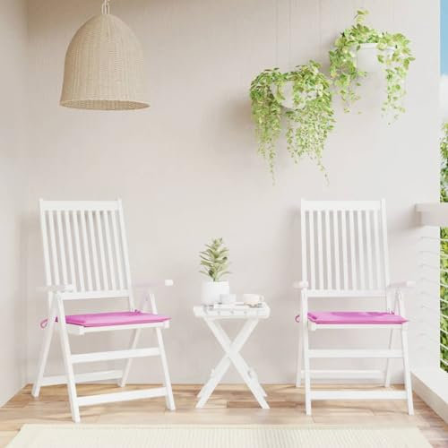 LAPOOH Gartenstuhlkissen, 2 Stück, Stoff, rosa, 40 x 40 x 3 cm, Kissen für Gartenstühle, Küchenstuhl, Kissen für Terrassenstühle, Sitzkissen für den Außenbereich