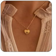 Irikdescia 18K Vergoldete Herz Halskette Damen, Goldene Kette Mit Anhänger, Elegante Halskette Damen Gold, Ketten Mit Anhänger Modeschmuck für Frauen und Mädchen