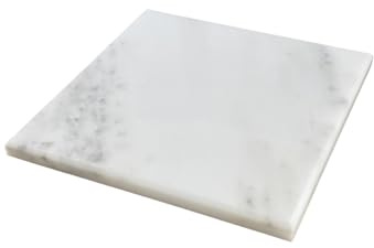 MARMOR-DEKOPLATTE. QUADRATISCH. 15cm. Rechteckige Steinplatte, Steintafel, Marmorplatte in Untersetzer in weiß, Weiss