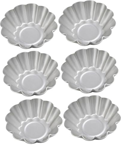 PHENOFICE 6-teilige Blumenförmige Eierkuchenformen Aus Metall Wiederverwendbare Antihaftbeschichtete Muffinformen Für Kuchen Kekse Und Pudding