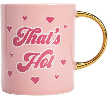 Paris Hilton FACKELMANN That's Hot Keramiktasse 450ml – Stilvolle Kaffeetasse Spruch, Ideal für den täglichen Gebrauch, Nicht mikrowellengeeignet, Pink