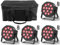 DELIBANG 4 PCS RGBW Par Strahler Akku mit Bag, Wiederaufladbar 12 LED Bühnenlicht mit Fernbedienung und Timing, LED Par Outdoor Effektstrahler 8CH für Party Bar Bühne Hochzeit Weihnachten