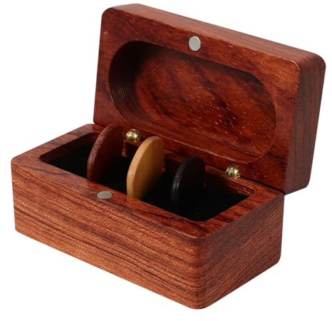 TOGEVAL Guitar Pick Box Wooden Guitar Pick Storage Case Accessories Holder Plectrum Organizer Portable Travel Case