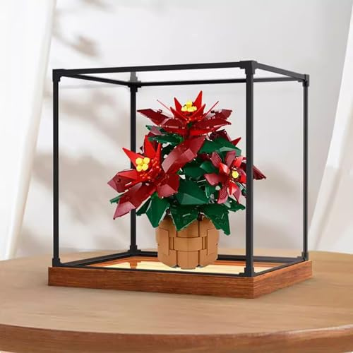 Acryl-Vitrine für Lego 10370 Weihnachtsstern, immerwährende Blume, staubdichte Box, Aufbewahrungsbox, transparente Box, Displaybox, kompatibel mit Lego 10370 (nur Hülle, kein Modell (Option 1)