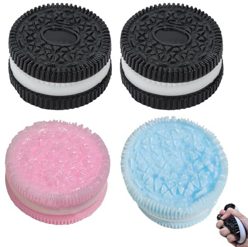 4 Stück Fufu Squishy Toy Keks, Süße Squeeze Toy, Squishy Klebrig Spielzeug Keks, Squishy Anti Stress Spielzeug, Taba Squishy Set, Fidget Toy Für Kinder und Erwachsene Geschenk (D)
