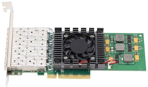 Yanmis 10-Gbit/s-PCIe-X8-Server-Netzwerkkarte mit Quad-SFP28-LC-Glasfaser-Port, BCM57840-Chipsatz, LED-Anzeige, Unabhängige MAC-IP-Einstellung, Server, SUSE, für Red Hat