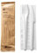 Monouso | 50 Sets de Cubiertos de Cartón Kraft, 17cm, Color Blanco, Tenedor, Cuchillo y Servilleta, Desechables, Compostables, Eco-friendly, Enfundados, Envueltos individualmente.