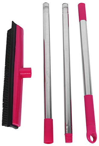 Broom Carpet Rake Dog Hair Remover Push Broom Multifunction Telescopic Floor Carpet Broom Pet Hair Dust Removal Cleaner Sweeper Washing Tools Resolve Carpet Cleaner (Pink)