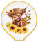 JarThenaAMCS 4.7inch Highland Cow Spoon Rest Watercolor Sunflower Butterfly Cow Small Coffee Spoon Holder for Spring Summer Fall Coffee Stirrers Teaspoon Bar Coffee Station Accessories Kitchen Decor