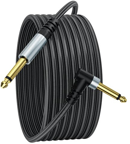 Cable de guitarra,cable de instrumento de 6,35 mm,adecuado para compatibilidad con guitarras eléctricas,bajos,baterías,pedales,amplificadores,afinadores,parlantes,sistemas estéreo,audio (3 metros)