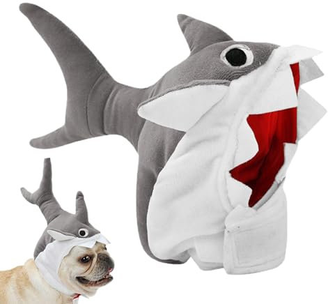 Cartoon-Fischmütze, lustige und weiche Plüschtiermütze, Fisch-Thema, Kopfbedeckung, auffällige Kopfbedeckung, verstellbare Größe, 27 x 34 x 13 cm, 22 x 26 x 12 cm, für Kinder und Erwachsene