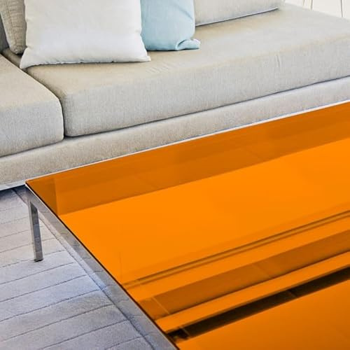 DIMEXACT - Film de Protection pour Table en Verre Orange Transparent - 152 cm x 2.5 m - en Rouleau