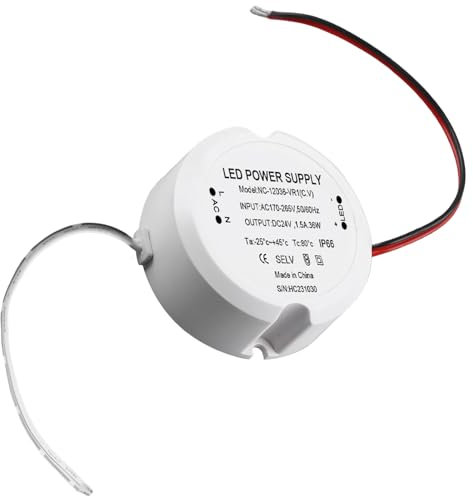 LED Trafo 24V 36W 1.5A: Mini-Netzteil 24 V, AC zu DC Schalt Niedervolttrafo, Transformator 230V auf 24V, kleiner Transformator wasserdicht IP67, 24V Netzteil Konstantspannungs für LED Lampen G4 MR16