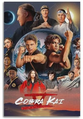 YWRRWQBER Cobra Kai-Poster, ästhetische Wandkunst, Leinwand-Dekor, Vintage-Poster, dekoratives Gemälde für Wohnzimmer, Schlafzimmer, 30 x 45 cm, ungerahmter Stil