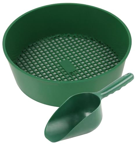Muzrunq Setaccio per terriccio Setaccio per Compost in plastica Rotondo 2 Pezzi/Set a Rete per setacciatura del Terreno per Compost per Sporco da Giardinaggio, Sabbia, Roccia, filtrazione e Bonsai