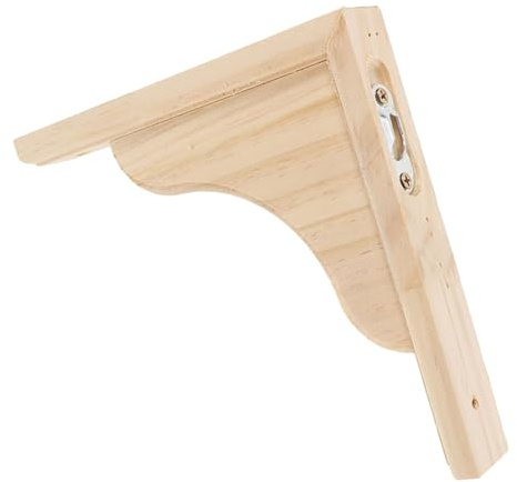 Veemoon Support Étagère Triangulaire en Bois Massif Brut 15x15 Cm, Console Murale Rustique pour Étagères à Livres et Décoration Intérieure, Support Mural Polyvalent pour Salon, la Cuisine