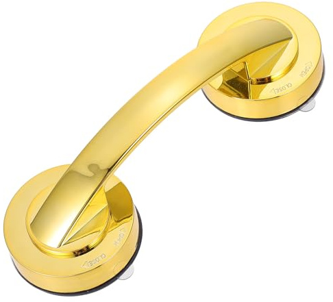 MAGICLULU Barre d'Appui Dorée à Ventouse pour Salle de Bain, Poignée de Maintien Antidérapante, Compatible Parois en Acrylique et Verre, Destinée aux Seniors et Femmes Enceintes