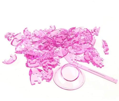 Prevessel 3D-Kristall-Puzzle-Herz-Bausteinspielzeug für Familienspaß und Gehirnentwicklung, Rosa/Hellblau/Lila, Geeignet für ab 14 Jahren (Blau)