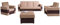 Mirjan24 Polstergarnitur Gordia mit Bettkasten und Schlaffunktion, Sofa, Polsterhocker und Zwei Sessel, Wohnzimmer-Set (Soft 066 + Lux 02)