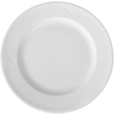 HENDI Plato de Cena, plato llano, bordes reforzados, esmalte de calidad, resistente a los impactos y al desgaste, apto para el microondas y el lavavajillas, ø300mm, porcelana blanca
