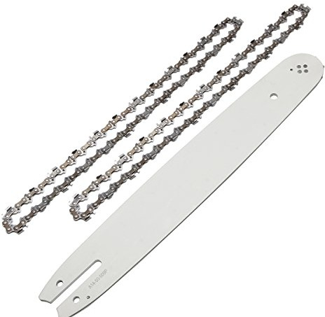 EsportsMJJ 14 Inch Steel Chain Saw Guide Bar mit 2pcs Chains für Stihl Kettensäge 017 MS170 MS171