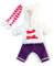 Miniland 31638 Puppenkleidung, weiß, violett, pink, 32cm