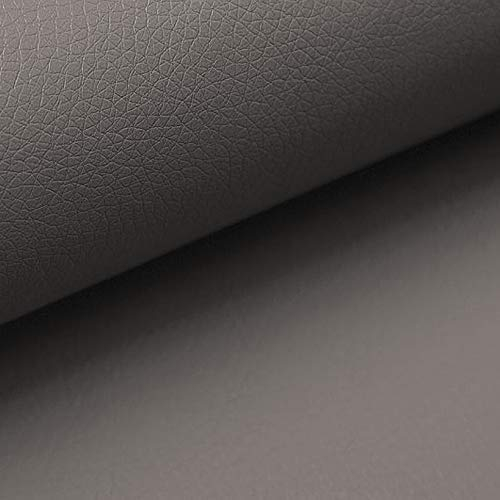 novely® Soltau | weiches Kunstleder PU Premium Qualität Polsterstoff mehr als 100.000 Touren Echtleder-Optik Möbelstoff | Meteware | 1lfm (24 Schlamm Grau)