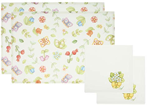 THUN - Set 2 Tovagliette e 2 Tovaglioli - Linea Country - Cotone - tovaglietta 45,5 x 30 cm; tovagliolo 39,5 x 39,5 cm