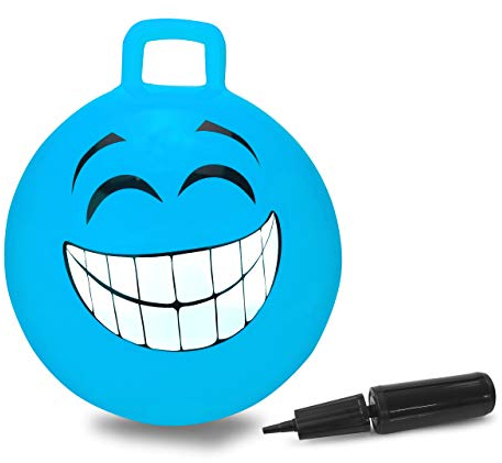 Jamara 460458 – Ballon Sauteur Smile Bleu 450mm - Favorise Le Sens De L‘Équilibre, résistant, Entretien Facile
