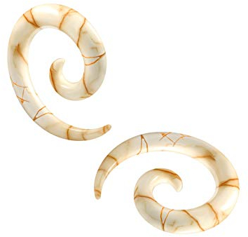 KJM FASHION 2 Stk 5mm 4gauge Plugs spirale Marmor Ohr Flesh Tunnel Ohrringe Plug Stecker Dehner Piercing Schmuck 5360