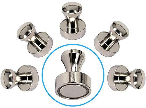 Neodym Magnete Extrem Stark N52 Pinnwand Whiteboard Magnettafel - Kegelmagnete 8,5KG Stark - 20mm Zyliner Kegel - Edelstahl Metall Pin Memo Glastafel Büro [6 Stück]