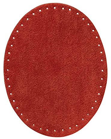 Mono-Quick 100xx 2er Flicken Wildlederimitat, Applikation, Bügelbild, Patch Oval (10048 - Rot)