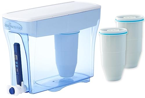 ZeroWater Wasserfilterstation Kombi-Set, 5,4 L mit 3 Filterkartuschen und Wasserqualitätsmessgerät, BPA-frei,NSF-zertifiziert, Ideal um Kalk, Blei und andere Schwermetalle zu reduzieren