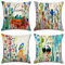Artscope wasserdichte Kissenbezugen, 4er Set Vögel und Aquarellspritzer Kissenhülle Atmungsaktiv Kissen Fall für Outdoor Balkon Terrasse Patio Garten Bauernhaus Dekor 45x45CM