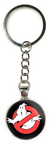 Gionatan Shop Ghostbusters Schlüsselanhänger mit Anhänger und Logo, fluoreszierend, leuchtet im Dunkeln, Schlüsselhalter