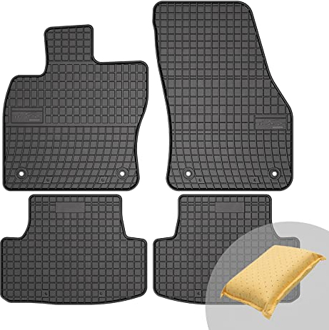 FROGUM EL Toro Gummimatten Ganzjähriges-Set von Autofussmatte Auto Fußmatten für SEAT Ateca ab 2016, für Skoda Karoq ab 2017, für VW T-ROC ab 2017 | Beständiges Gummi Material | 1,5cm Schutzkante