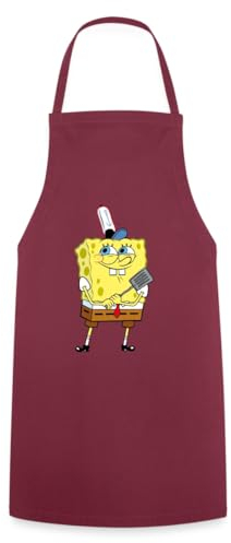 Spreadshirt SpongeBob Schwammkopf Burger Braten Kochschürze, One size, Bordeaux