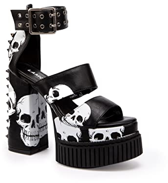 LAMODA Fallen Angel, Zapato Corto Mujer, Calavera Negra, 37 EU