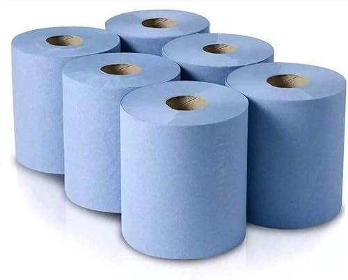 GITABI Blue Roll Centre Feed Embossed Toilet & Kitchen Paper Towels Hand Cleaning Wipes Products, Paper, Tissue Antibacterial Cleaner Towel Rolls 200 sheet (Pack of 12) GITABI01