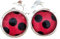 Handmade Ohrclips Clips Marienkäfer 10mm silber Mini Ohrklemme rot schwarz Punkte Mädchen anime polka dots