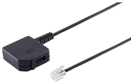 PADCR TAE Adapter, TAE-F-Buchse > RJ11-Stecker (6P4C), kompatibel mit Router, 0,2 m, schwarz